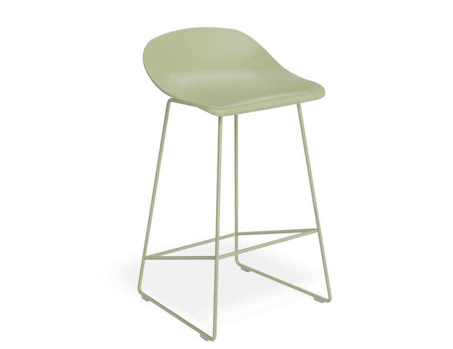 Pop Stool - Dusty Green Frame and Shell Seat - 65cm Kitchen Bench Seat Height