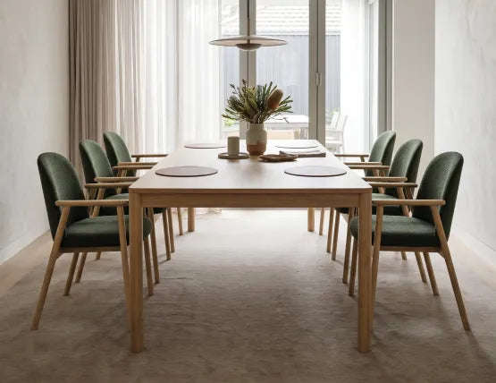 Lina Armchair - Natural - Hunter Green Fabric