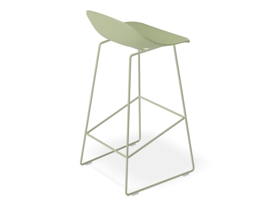 Pop Stool - Dusty Green Frame and Shell Seat - 65cm Kitchen Bench Seat Height