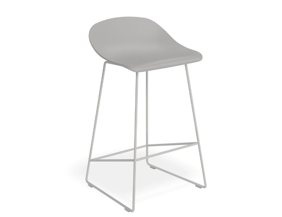 Pop Stool - Silver Grey Frame and Shell Seat - 65cm Kitchen Bench Seat Height