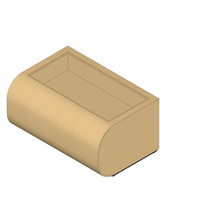 Grove Sofa B straight plywood base module with stainless steel planter recess