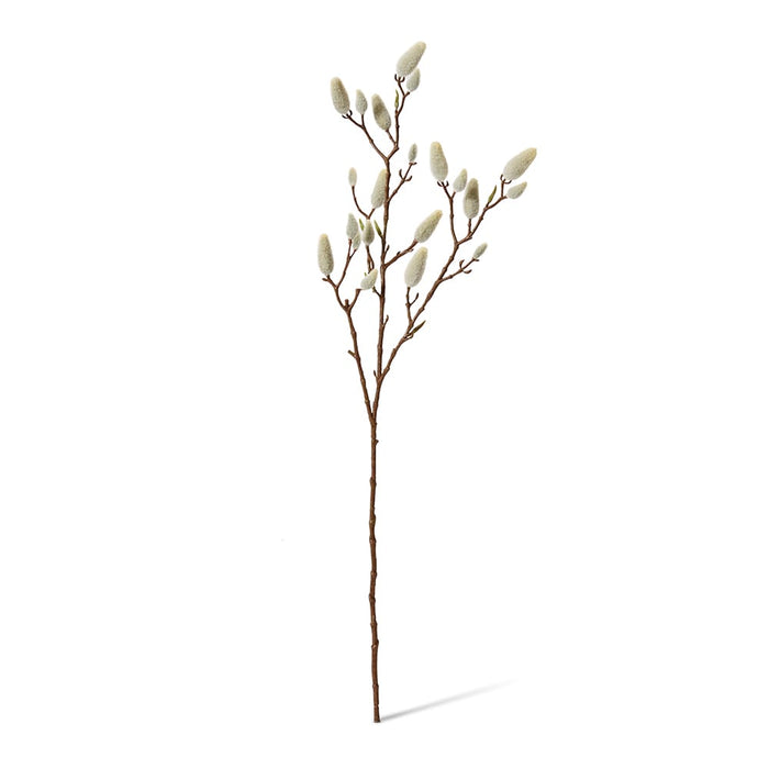 Magnolia Bud Branch Pack of 12 - Cream/Brown, 76cm (H)