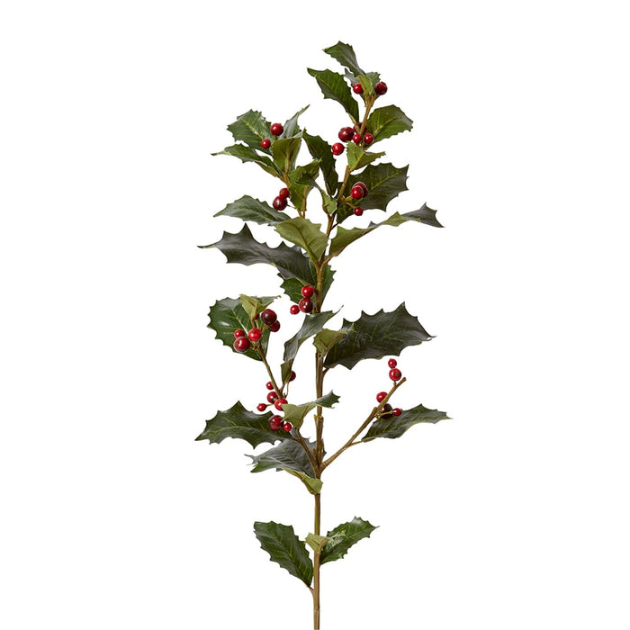 Holly Spray Pack of 12 - Red/Green, 74cm (H)