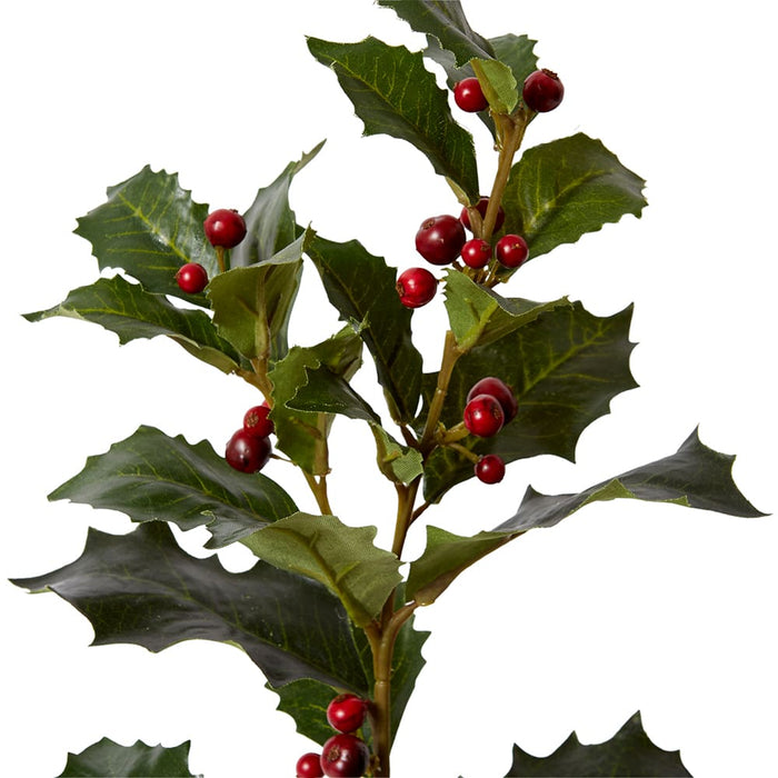 Holly Spray Pack of 12 - Red/Green, 74cm (H)