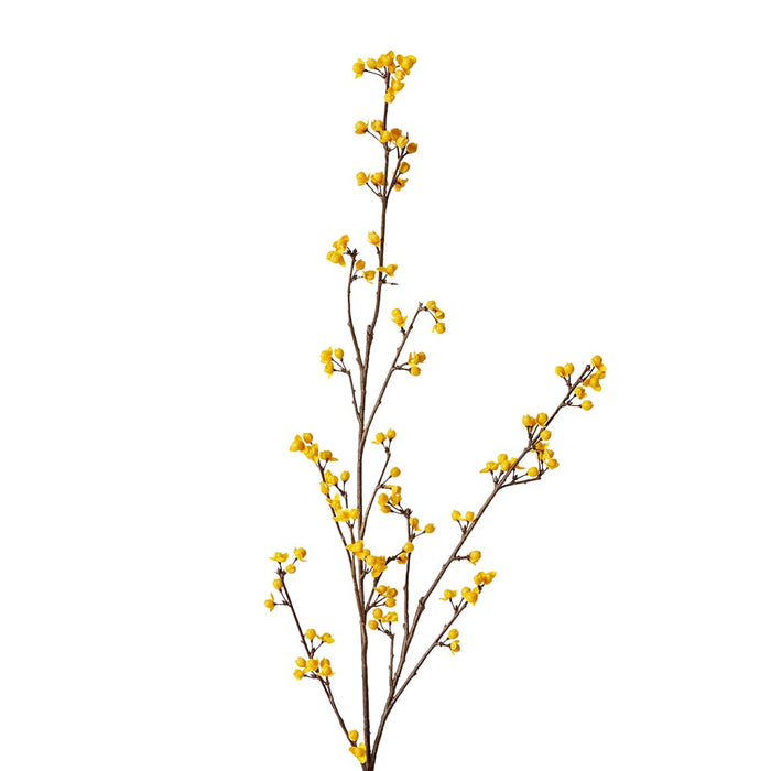 Autumn Berry Branch Pack of 12 - Yellow, 112cm (H)