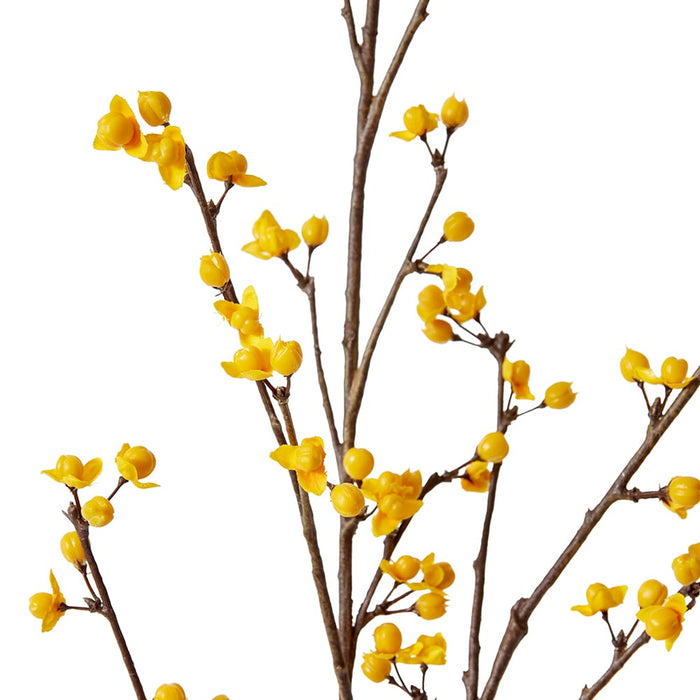 Autumn Berry Branch Pack of 12 - Yellow, 112cm (H)