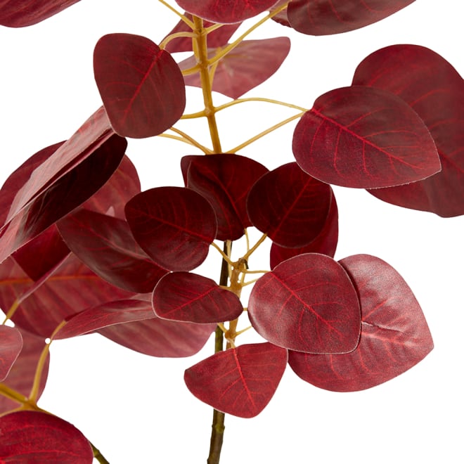 Smoke Leaf Branch Pack Of 12 - Dark Burgundy, 103cm (H)