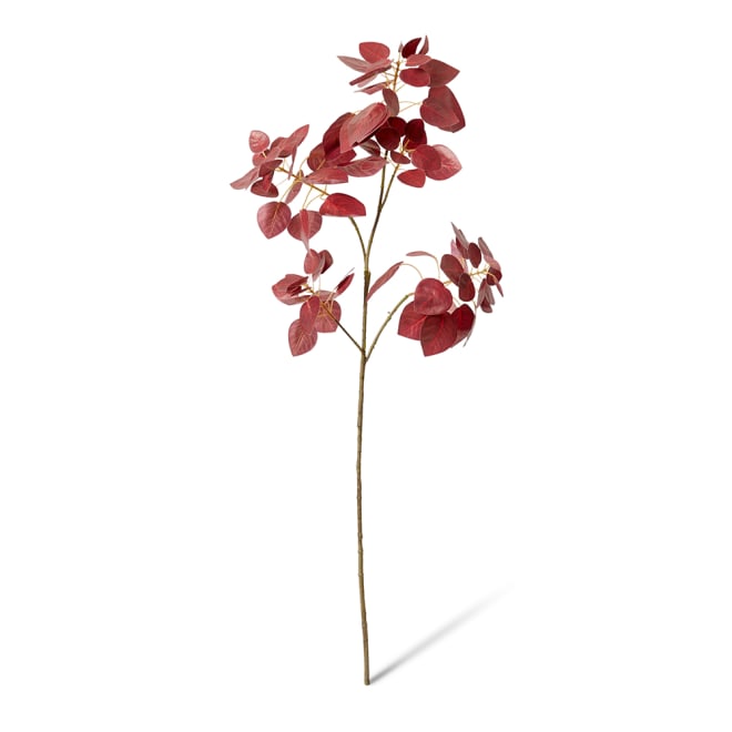 Smoke Leaf Branch Pack Of 12 - Dark Burgundy, 103cm (H)