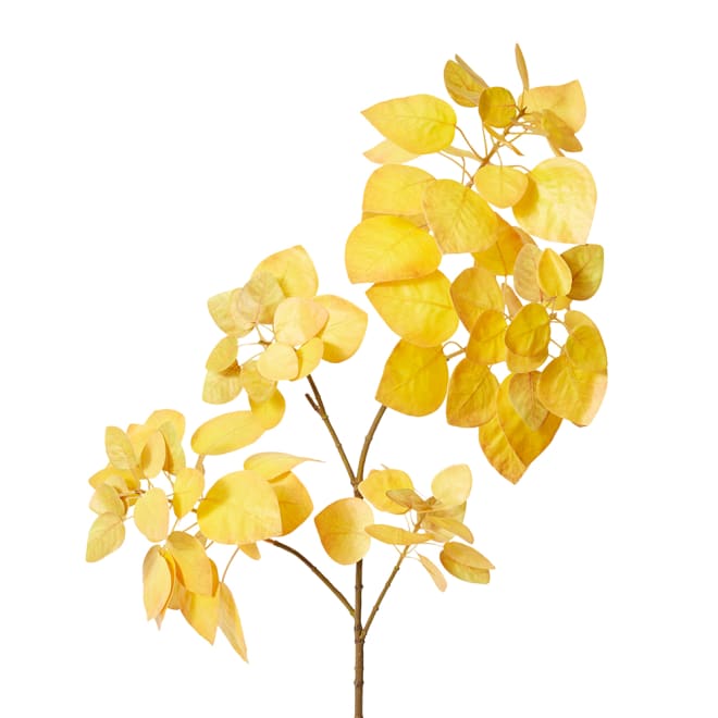 Smoke Leaf Branch Pack Of 12 - Yellow, 103cm (H)