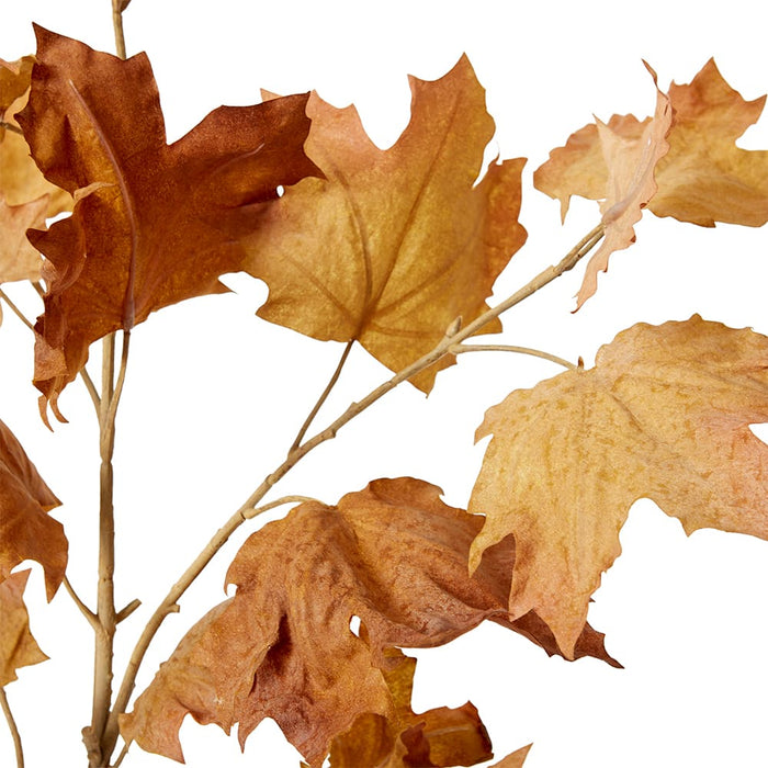 Maple Autumn Leaf Branch Pack Of 12 - Brown, 112cm (H)