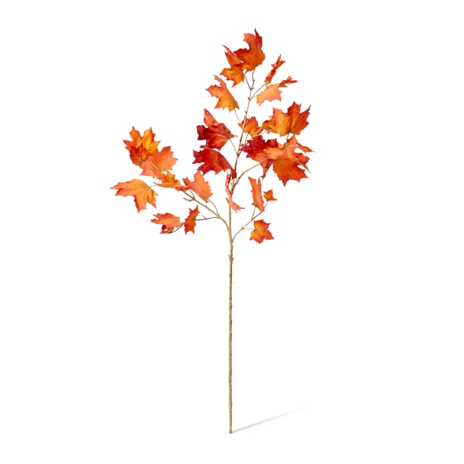 Maple Autumn Leaf Branch Pack Of 12 - Orange, 112cm (H)