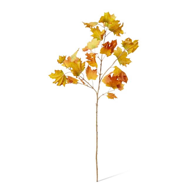 Maple Autumn Leaf Branch Pack Of 12 - Yellow, 112cm (H)