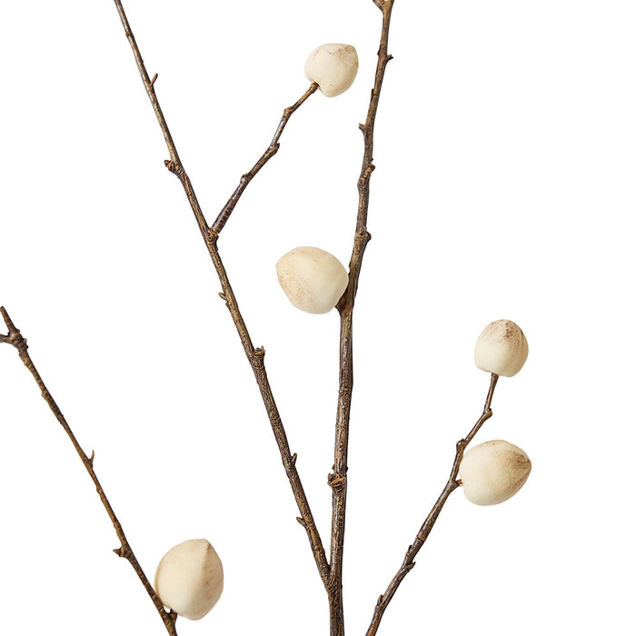 Berry Pod Dried Look Branch Pack of 12 - Cream, 108cm (H)