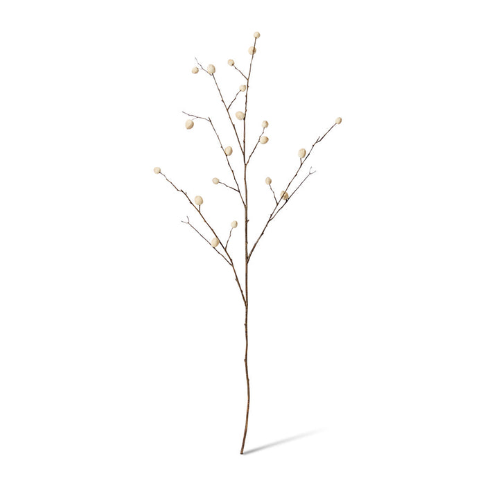 Berry Pod Dried Look Branch Pack of 12 - Cream, 108cm (H)