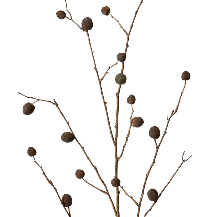 Berry Pod Dried Look Branch Pack of 12 - Dark Brown, 108cm (H)