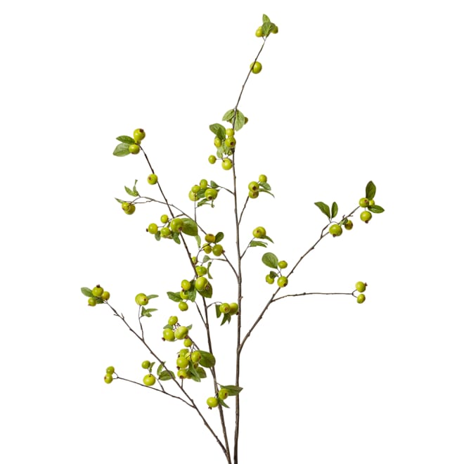 Fruit Berry Branch Pack Of 6 - Green, 135cm (H)