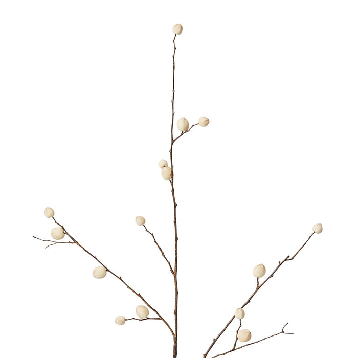 Berry Pod Dried Look Branch Pack of 12 - Cream, 85cm (H)