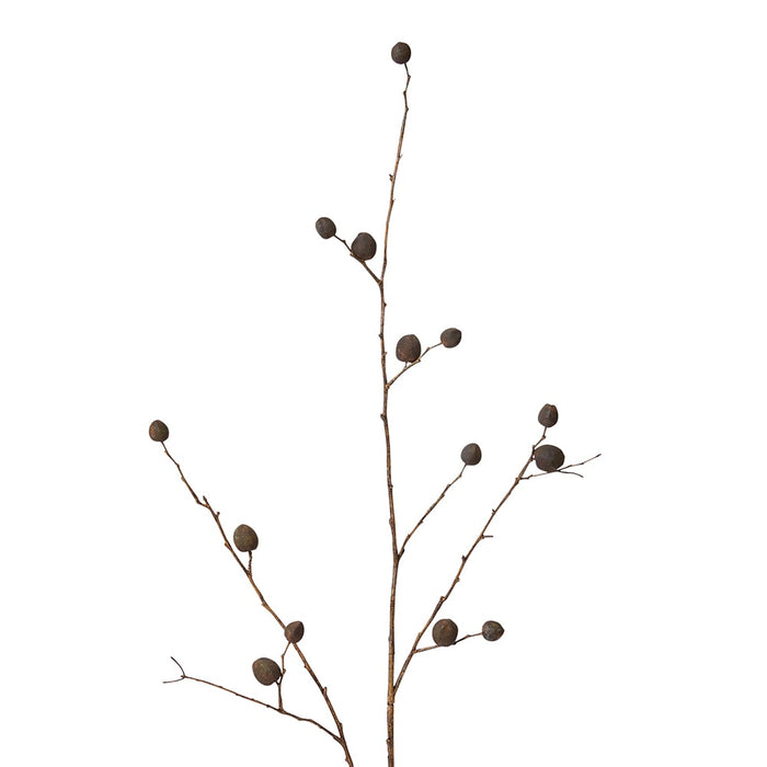 Berry Pod Dried Look Branch Pack of 12 - Dark Brown, 85cm (H)