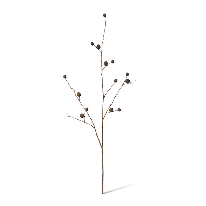 Berry Pod Dried Look Branch Pack of 12 - Dark Brown, 85cm (H)