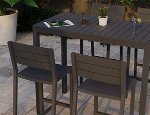 Halki Table - Outdoor - High Bar - 125cm x 65cm - Charcoal