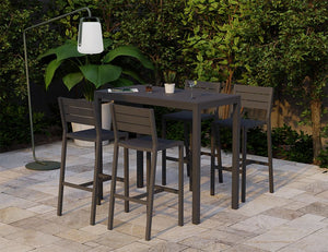 Halki Table - Outdoor - High Bar - 125cm x 65cm - Charcoal