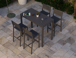 Halki Table - Outdoor - High Bar - 125cm x 65cm - Charcoal