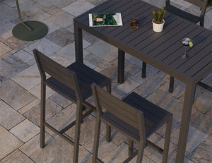 Halki Table - Outdoor - High Bar - 125cm x 65cm - Charcoal