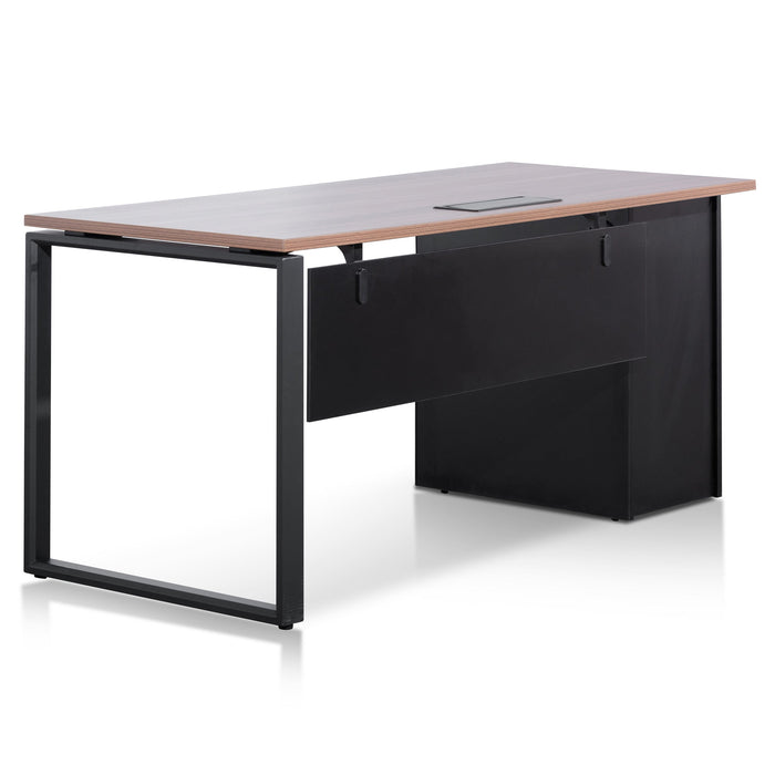 COT6162-SN 1.6m Single Seater Walnut Office Desk - Black Legs