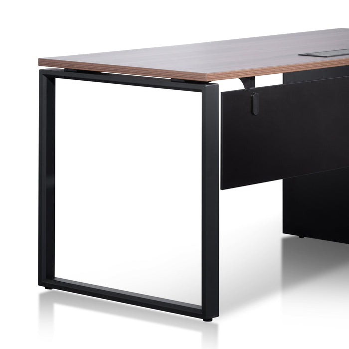 COT6162-SN 1.6m Single Seater Walnut Office Desk - Black Legs