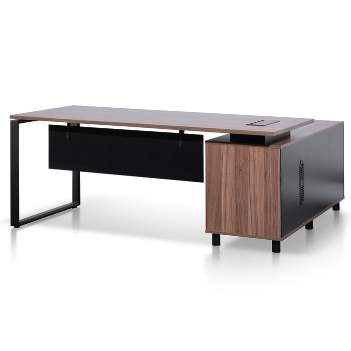 COT6165-SN 1.8m Executive Desk Left Return with Black Legs - Walnut