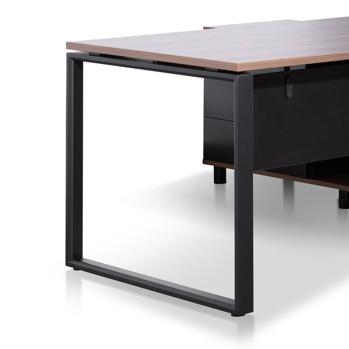 COT6165-SN 1.8m Executive Desk Left Return with Black Legs - Walnut