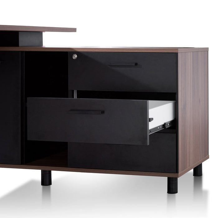 COT6166-SN 1.8m Executive Desk Right Return with Black Legs - Walnut