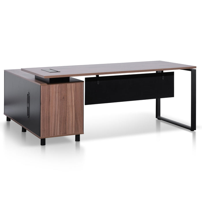 COT6166-SN 1.8m Executive Desk Right Return with Black Legs - Walnut