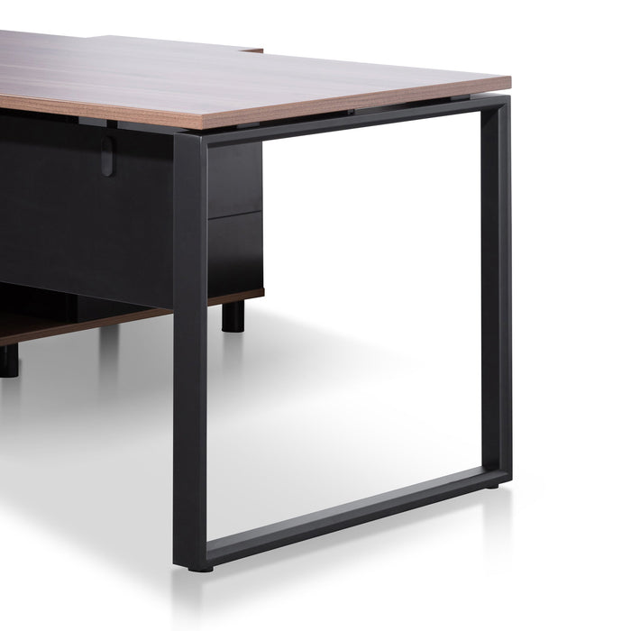 COT6166-SN 1.8m Executive Desk Right Return with Black Legs - Walnut