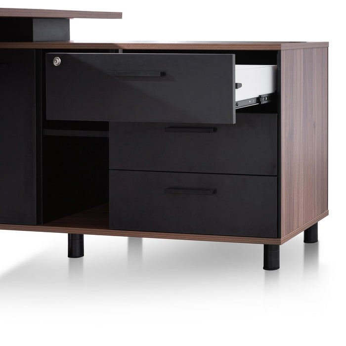 COT6166-SN 1.8m Executive Desk Right Return with Black Legs - Walnut