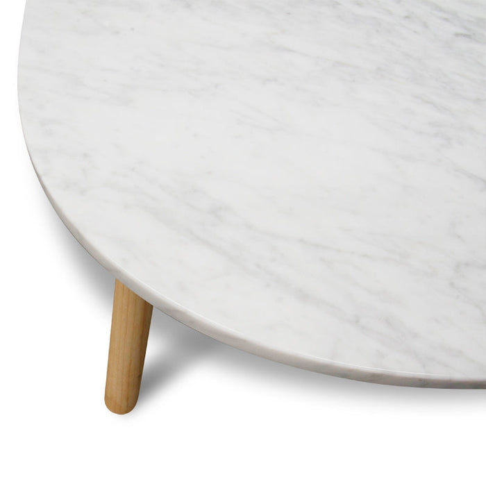 CCF2012-SD 110cm Marble Coffee Table - Natural Base