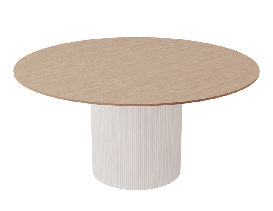 Mimi Dining Table - White - Natural - 155cm