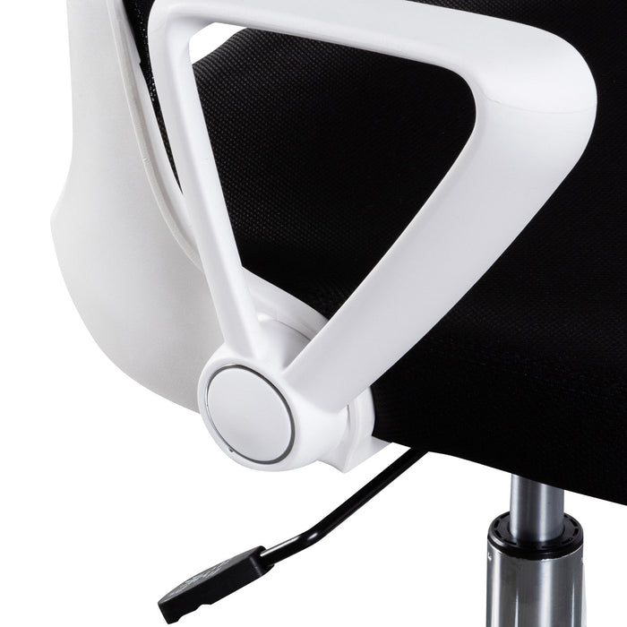 COC6190-LF Black Office Chair - White Arm and Base