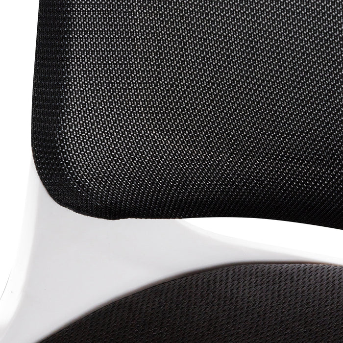 COC6190-LF Black Office Chair - White Arm and Base