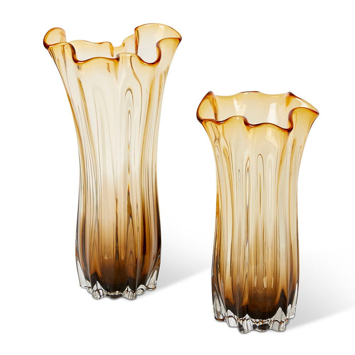 Timberly Vase - Amber, 30cm (H)