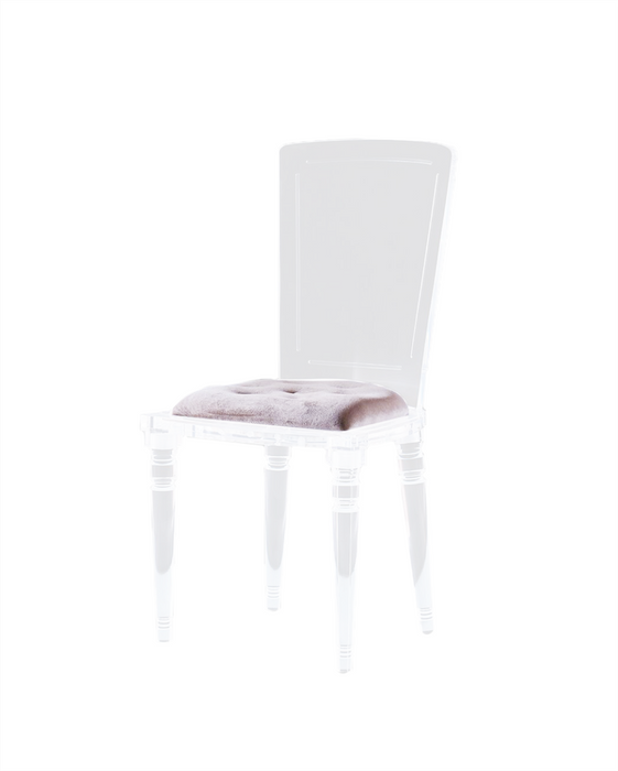 Abbey Lucite Acrylic Armless Dining Chair With Chesterfield Cushion