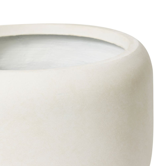 Saheed Low Fibrestone Planter - Beige