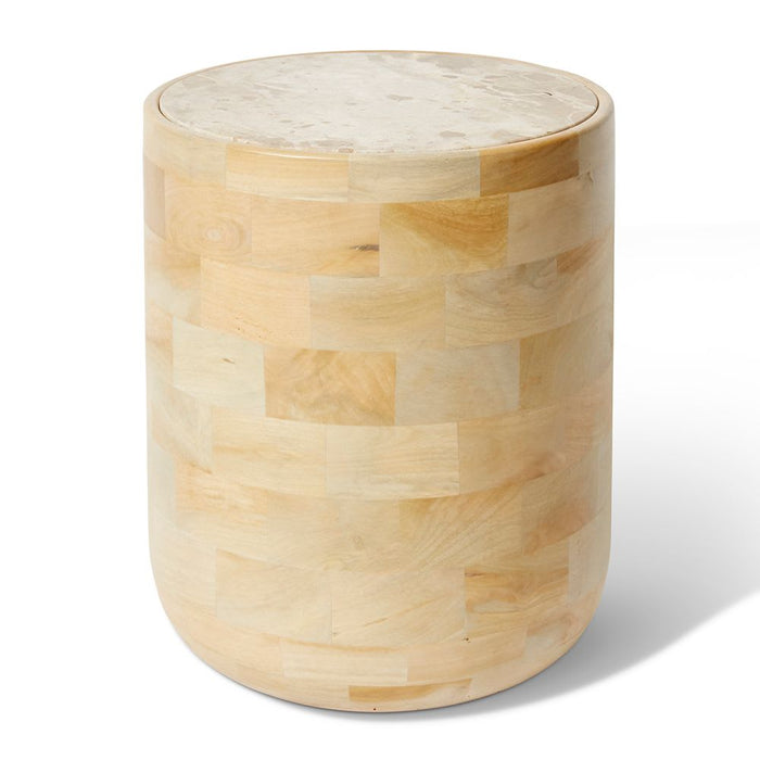 Gazali Side Table - Cream/Natural, 55cm (H)