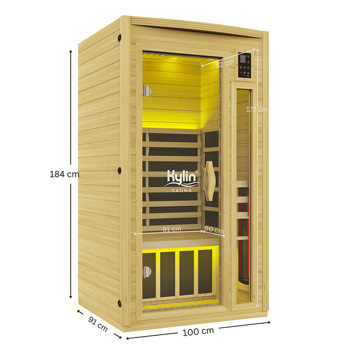 Kylin Full Spectrum Low EMF Carbon Infrared Sauna 1 Person - K8109 FS
