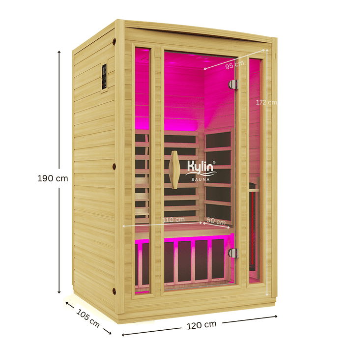 Kylin Full Spectrum Low EMF Carbon Far Infrared Sauna 2 people - K8205 FS