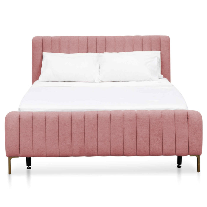 CBD6588-MI Queen Sized Bed Frame - Blush Peach Velvet