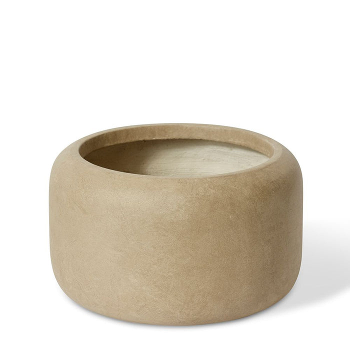 Saheed Low Fibrestone Planter - Brown