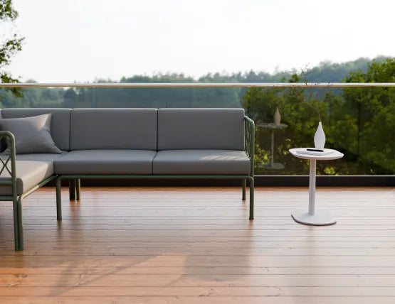 Deck Side Table - Outdoor - White, Aluminium, 52cm W