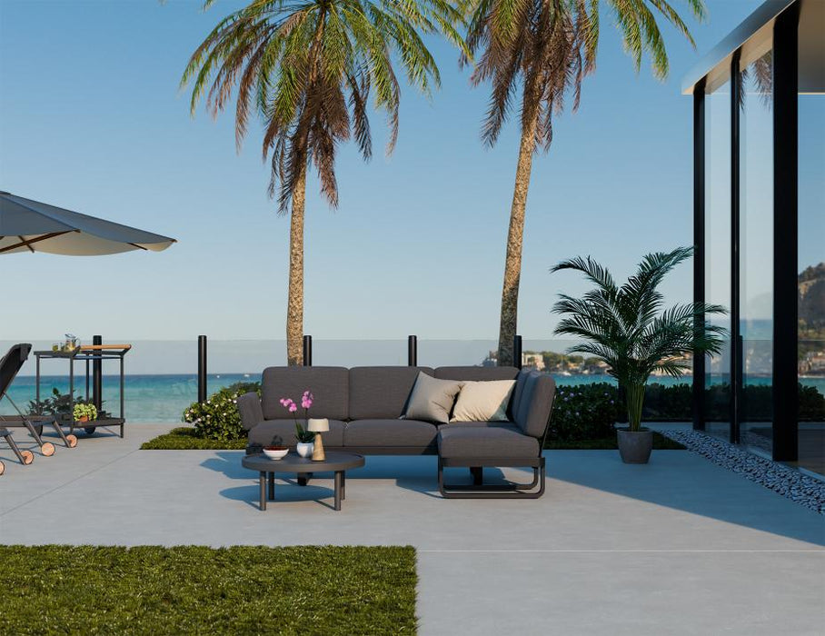 Delmar Config C - Outdoor - Charcoal - Granite Grey Cushions