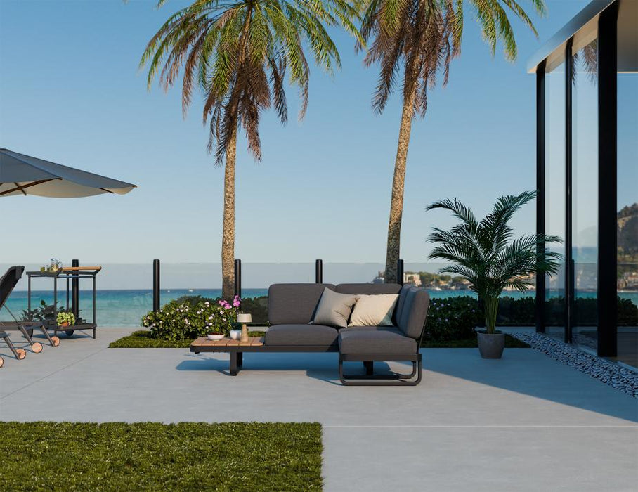 Delmar Config D - Outdoor - Charcoal - Granite Grey Cushions